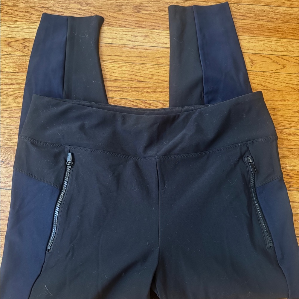 Athleta Black and Deep Navy Athletic Pants/Everday Trousers with Zipper Details - Picture 6 of 6